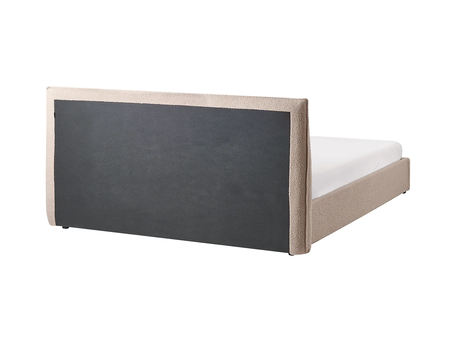 Lit ottoman Bouclé LAVAUR 180 x 200 cm Taupe