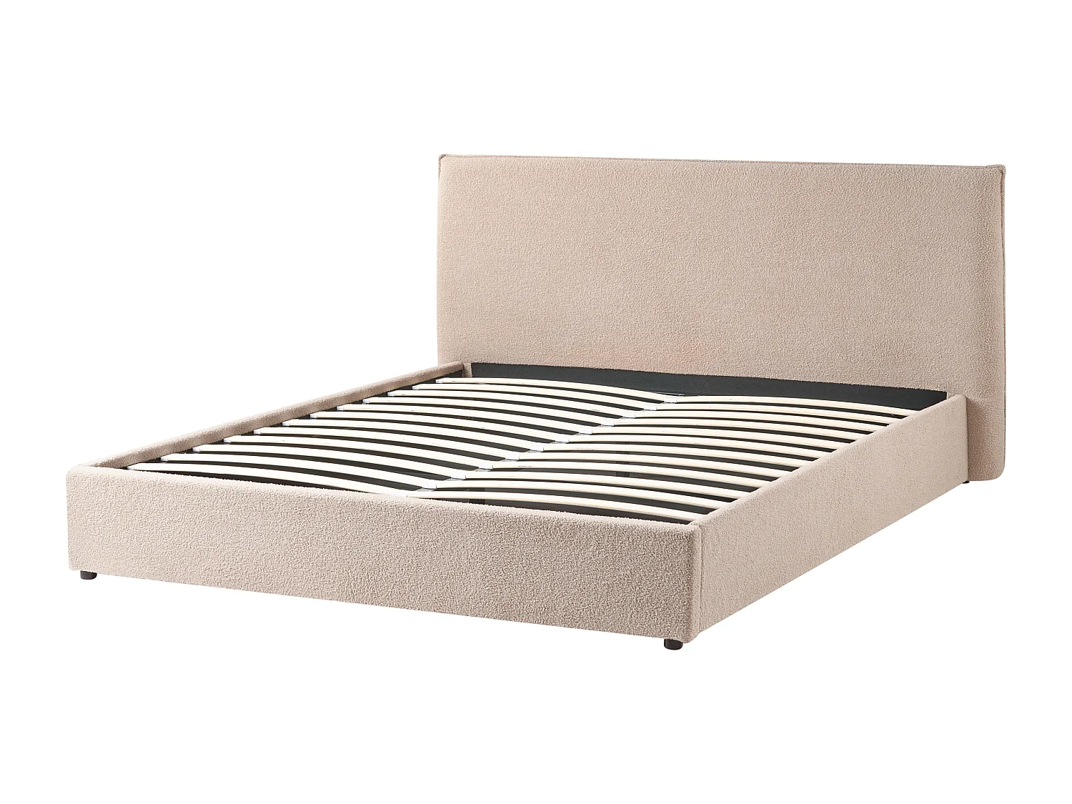 Lit ottoman Bouclé LAVAUR 180 x 200 cm Taupe
