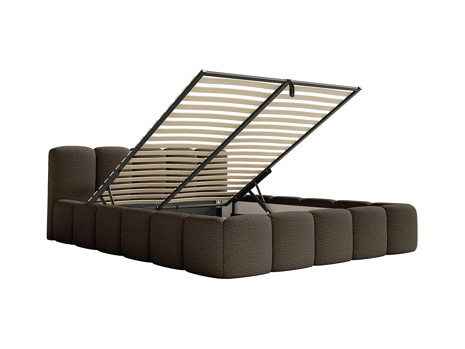 Lit avec coffre 160x200 cm - brun- Cloudy Low