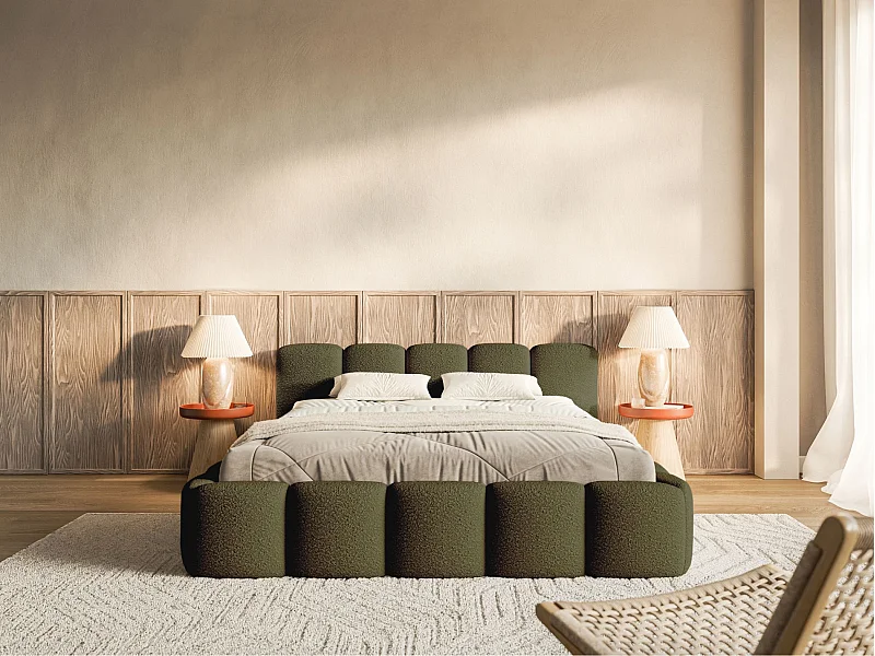 Lit avec coffre 140x200 cm - olive- Cloudy Low