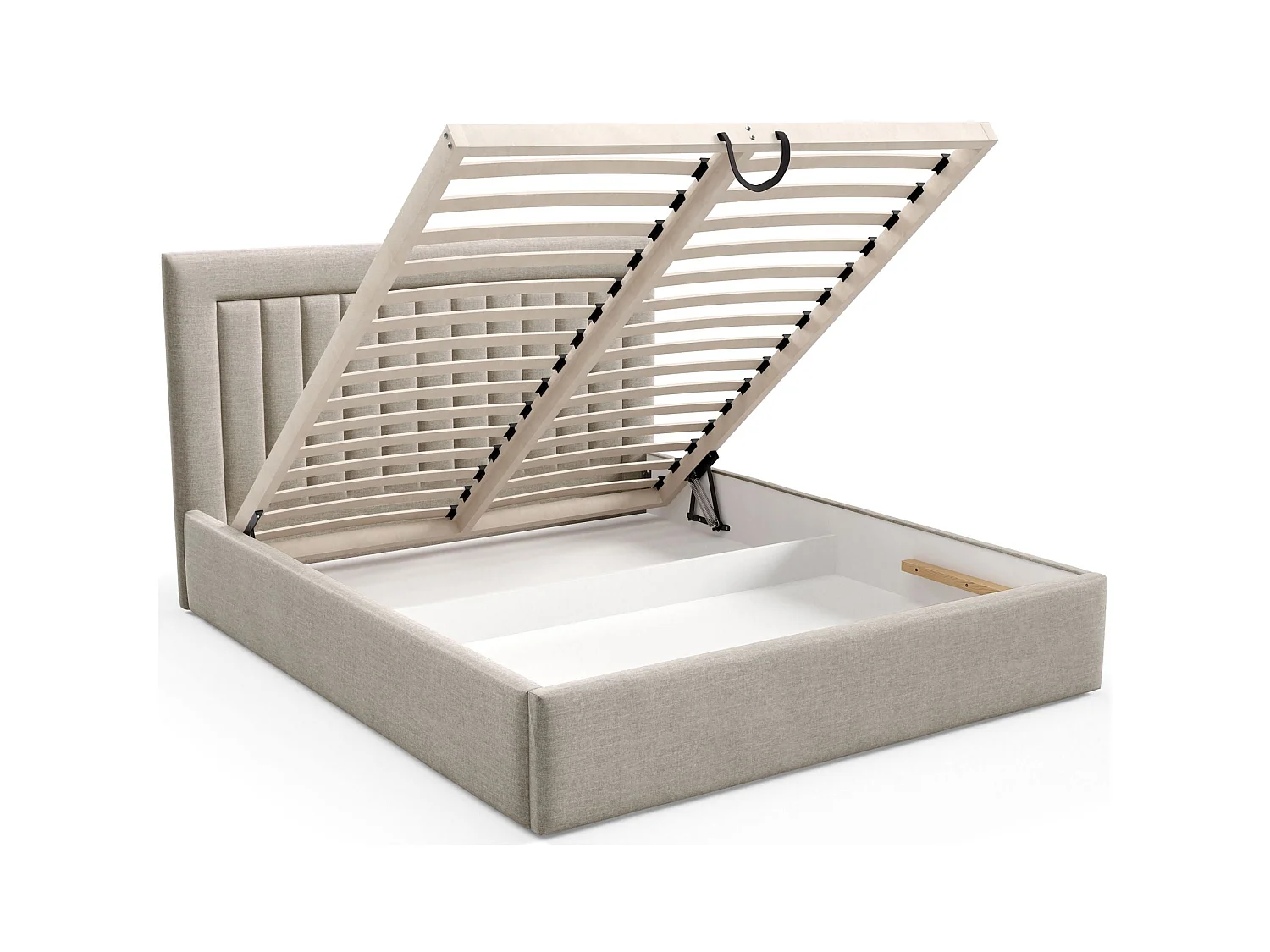 Lit avec coffre 180x200 cm - beige - AVERIN