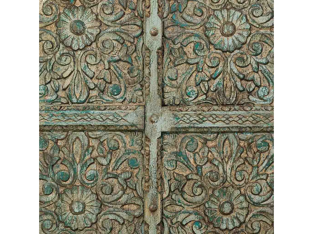 Vitrina de madera azul 89x40x190