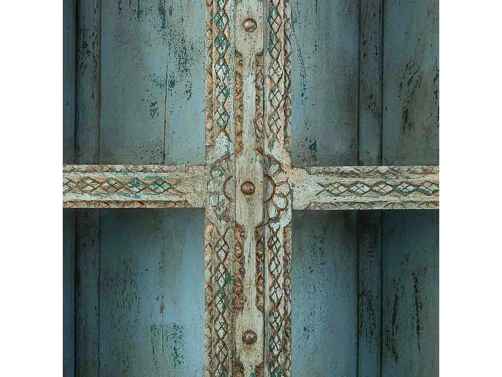 Holzvitrine 89x40x190 Blau