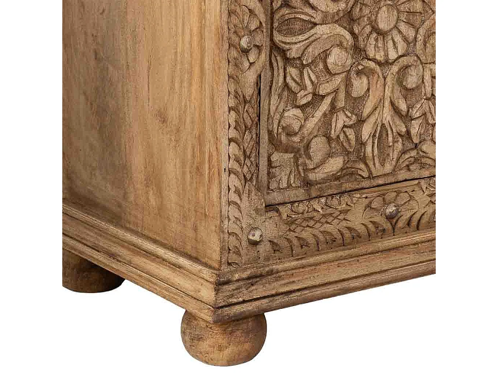 Roupeiro de madeira bege feito à mão, 53x40x149h cm