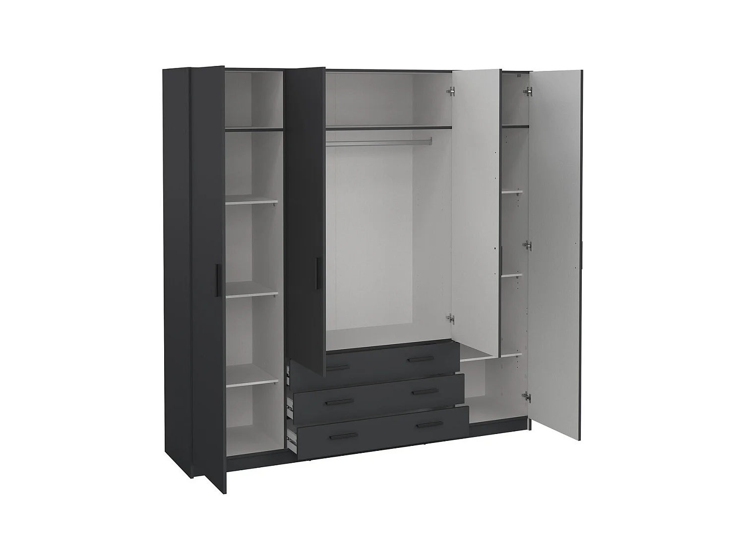 Armoire 4 portes et 3 tiroirs L196 cm - PRINT