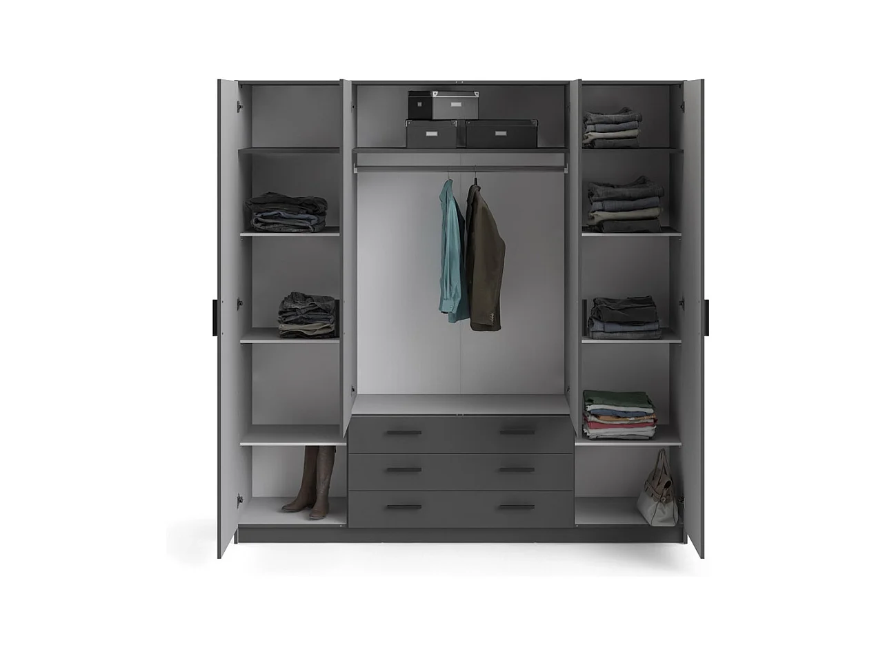 Armoire 4 portes et 3 tiroirs L196 cm - PRINT