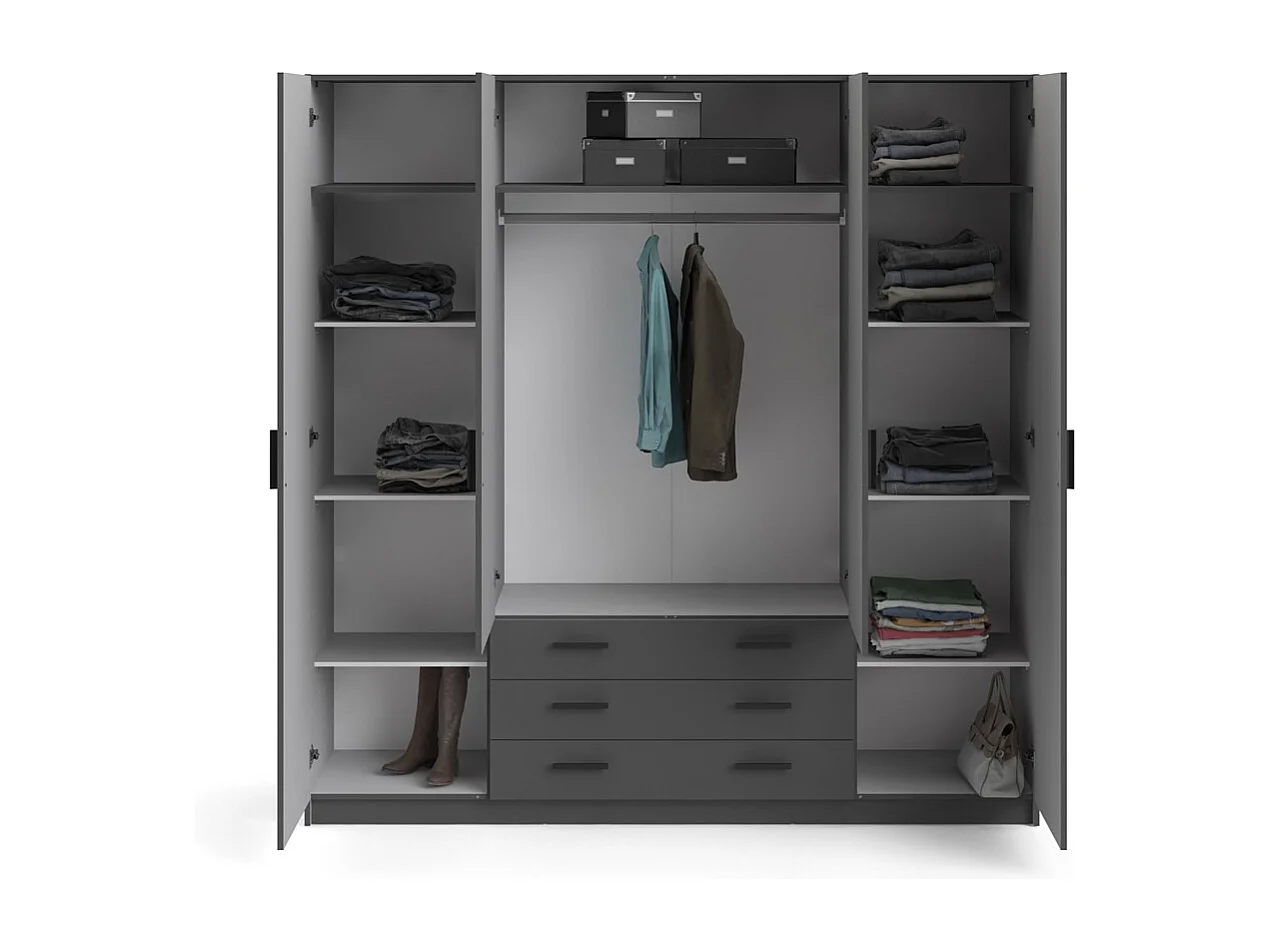 Armoire 4 portes et 3 tiroirs L196 cm - PRINT