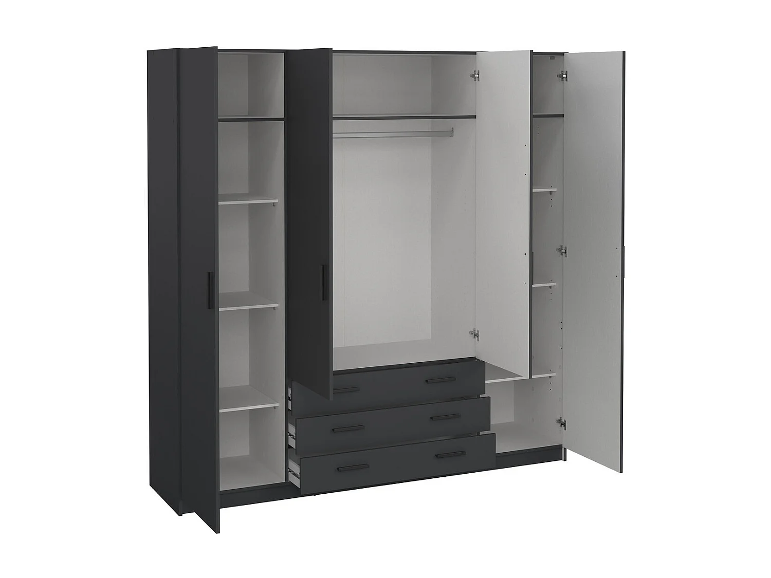 Armoire 4 portes et 3 tiroirs L196 cm - PRINT