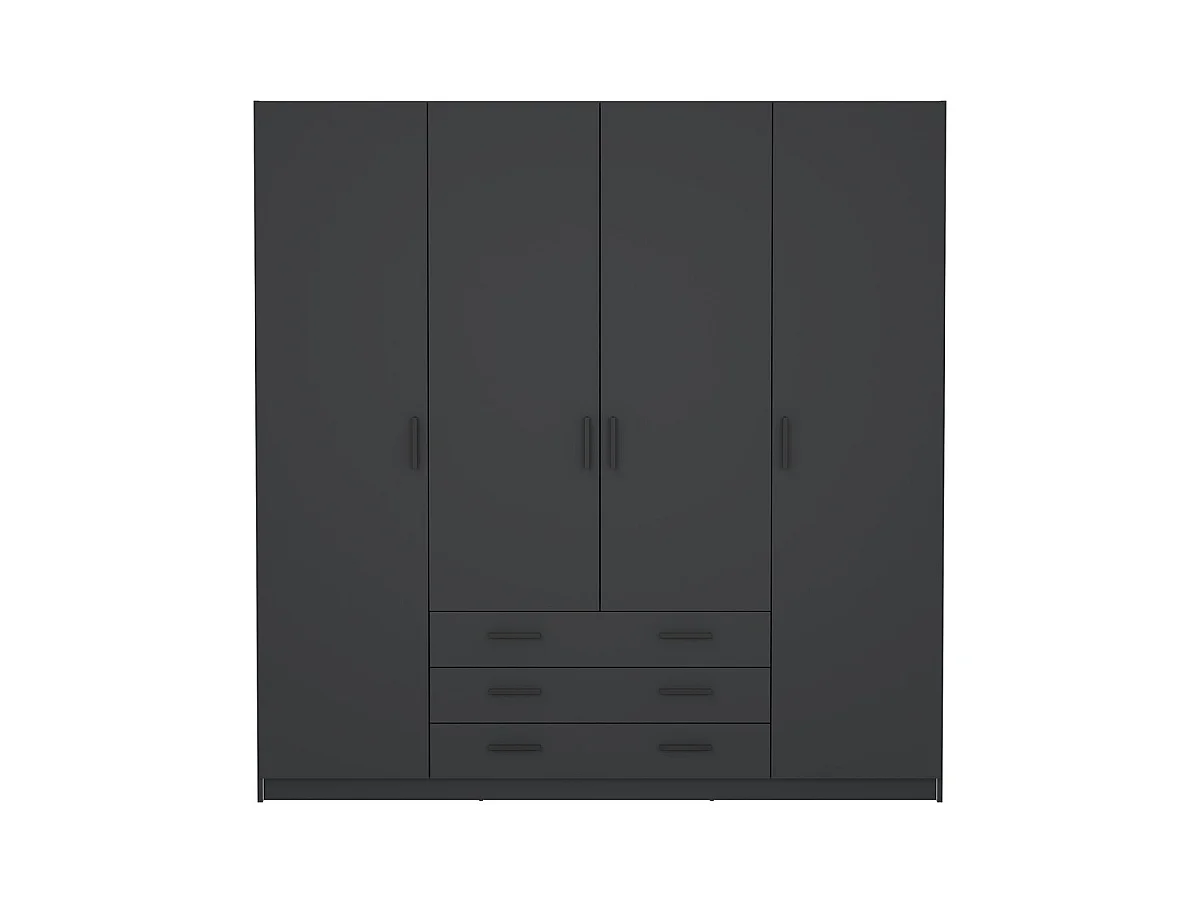Armoire 4 portes et 3 tiroirs L196 cm - PRINT