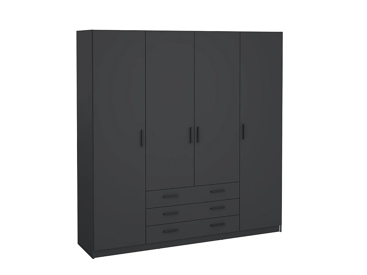 Armoire 4 portes et 3 tiroirs L196 cm - PRINT
