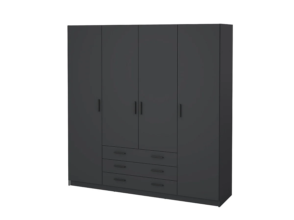 Armoire 4 portes et 3 tiroirs L196 cm - PRINT