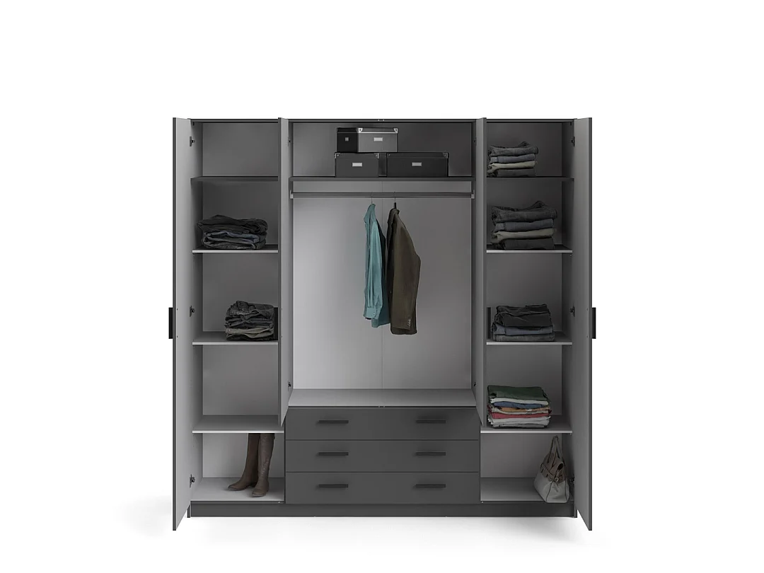 Armoire 4 portes et 3 tiroirs L196 cm - PRINT