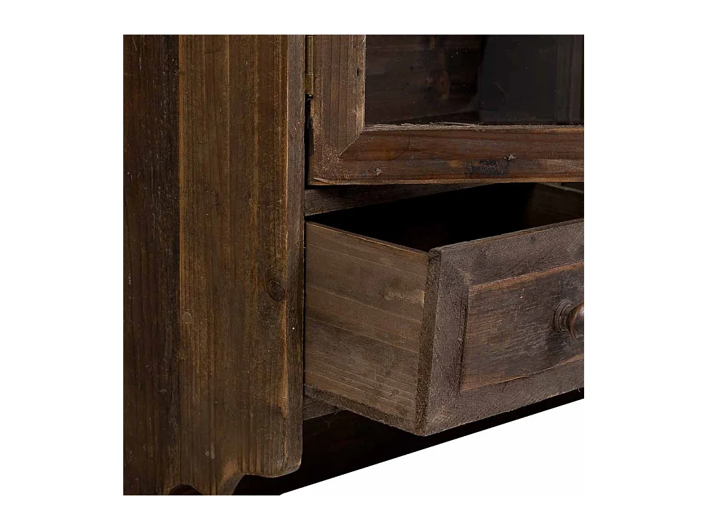 Armario de pared de madera 1 puerta y 3 cajones marrón 83x20x103.5h cm