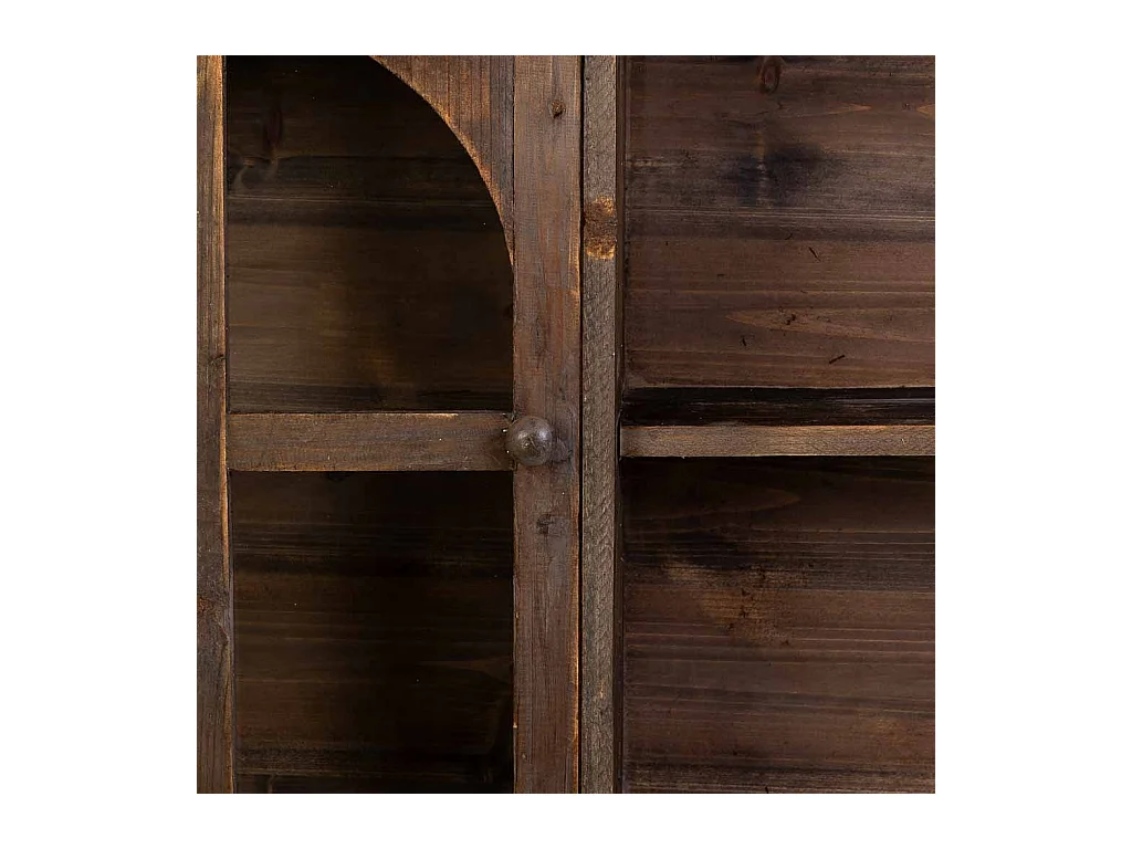 Armario de pared de madera 1 puerta y 3 cajones marrón 83x20x103.5h cm