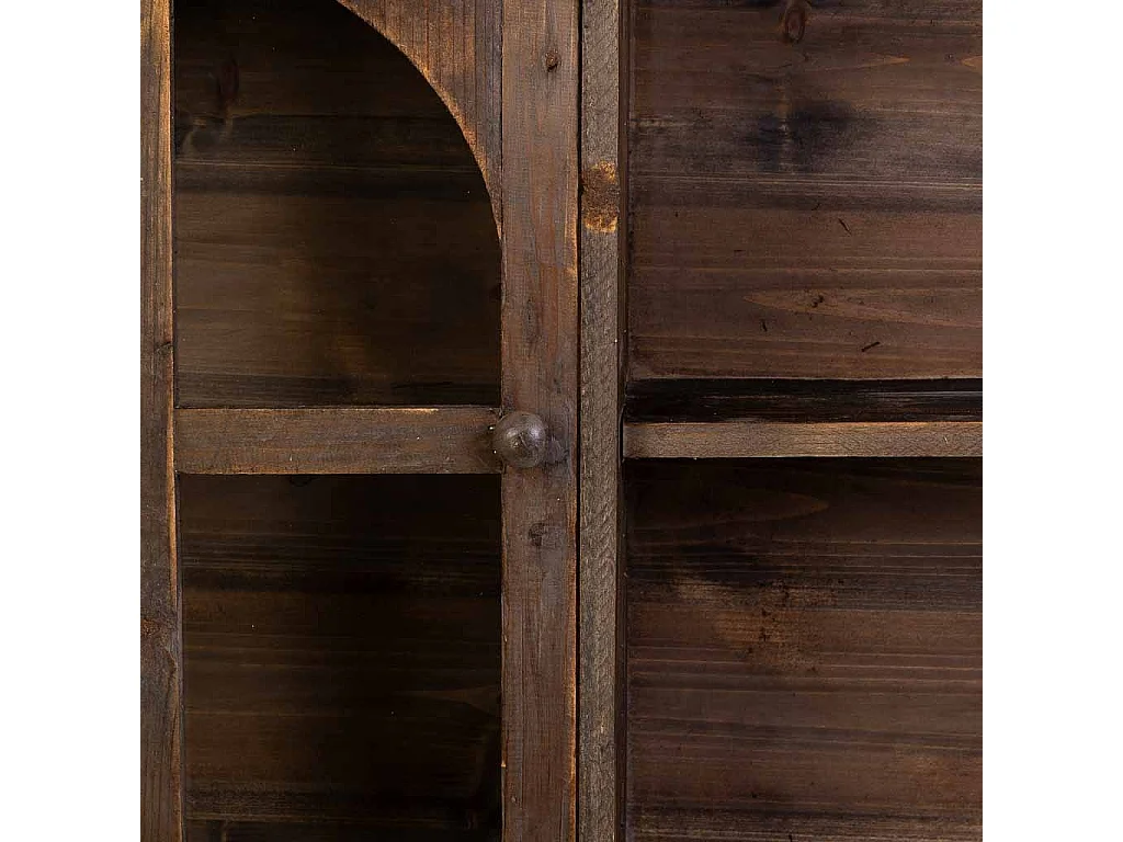 Armario de pared de madera 1 puerta y 3 cajones marrón 83x20x103.5h cm