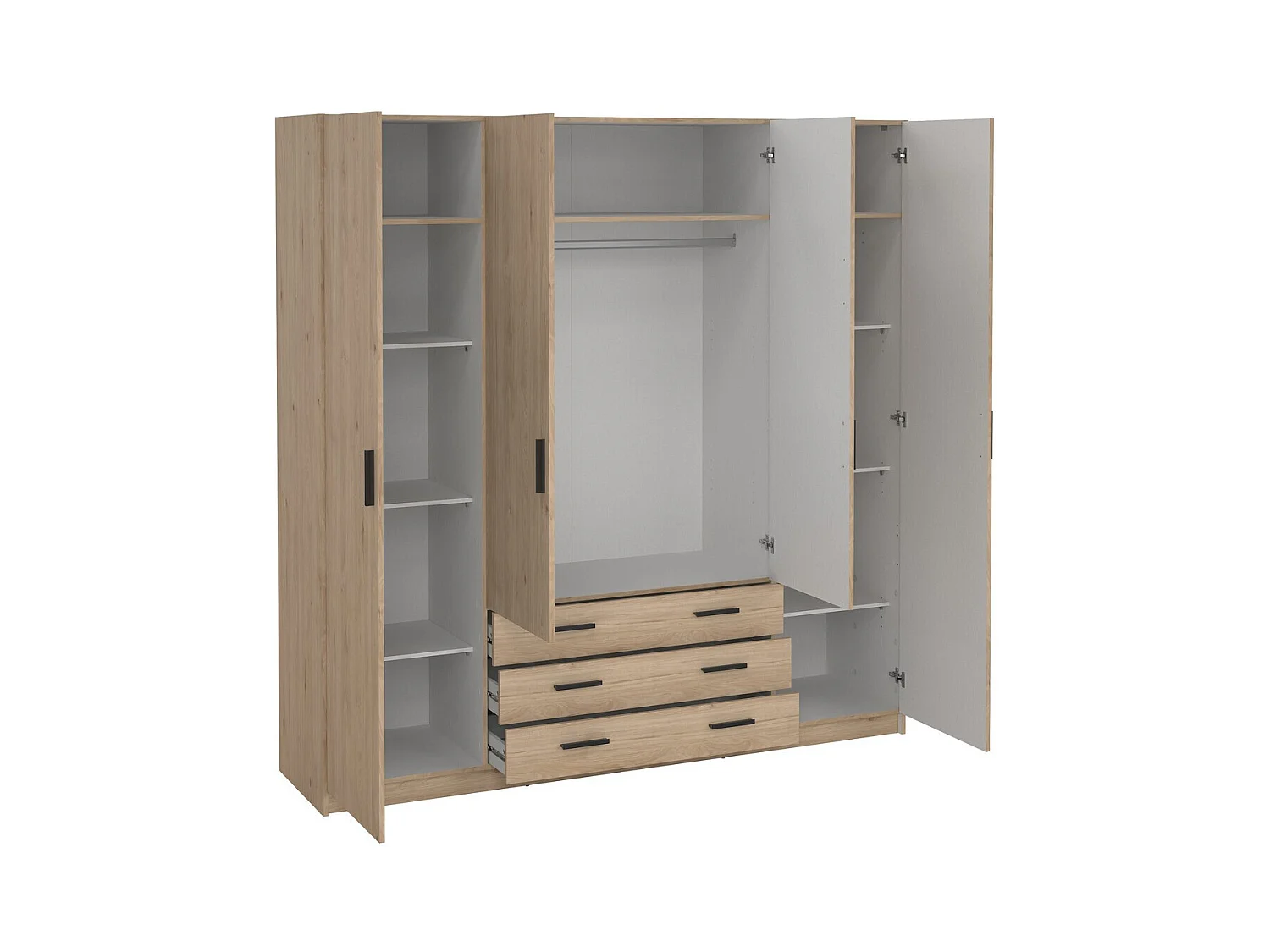 Armoire 4 portes et 3 tiroirs L196 cm - PRINT