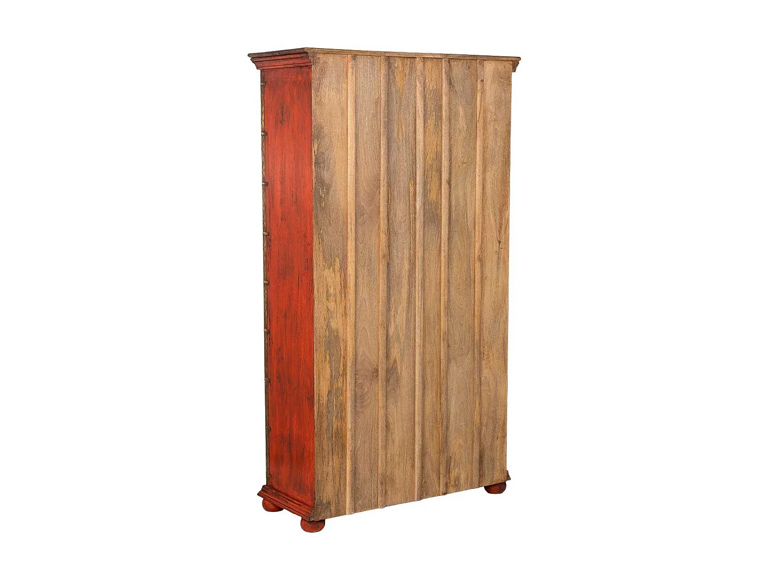 Armadio in legno intagliato rosso 102x44x183