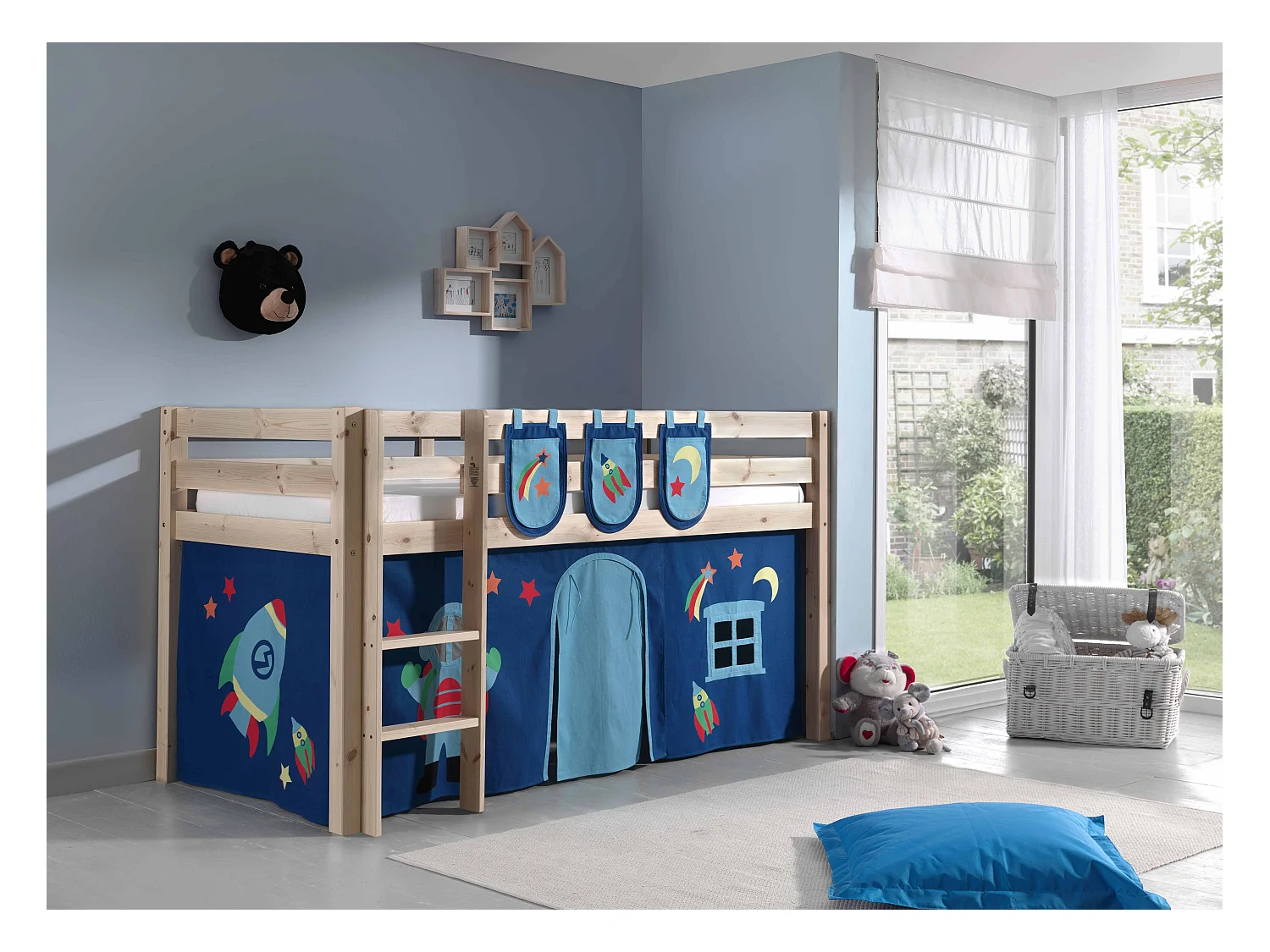 Pack - Lit Enfant, Tente & 3 Pochettes "Pino Astronaute II" Naturel