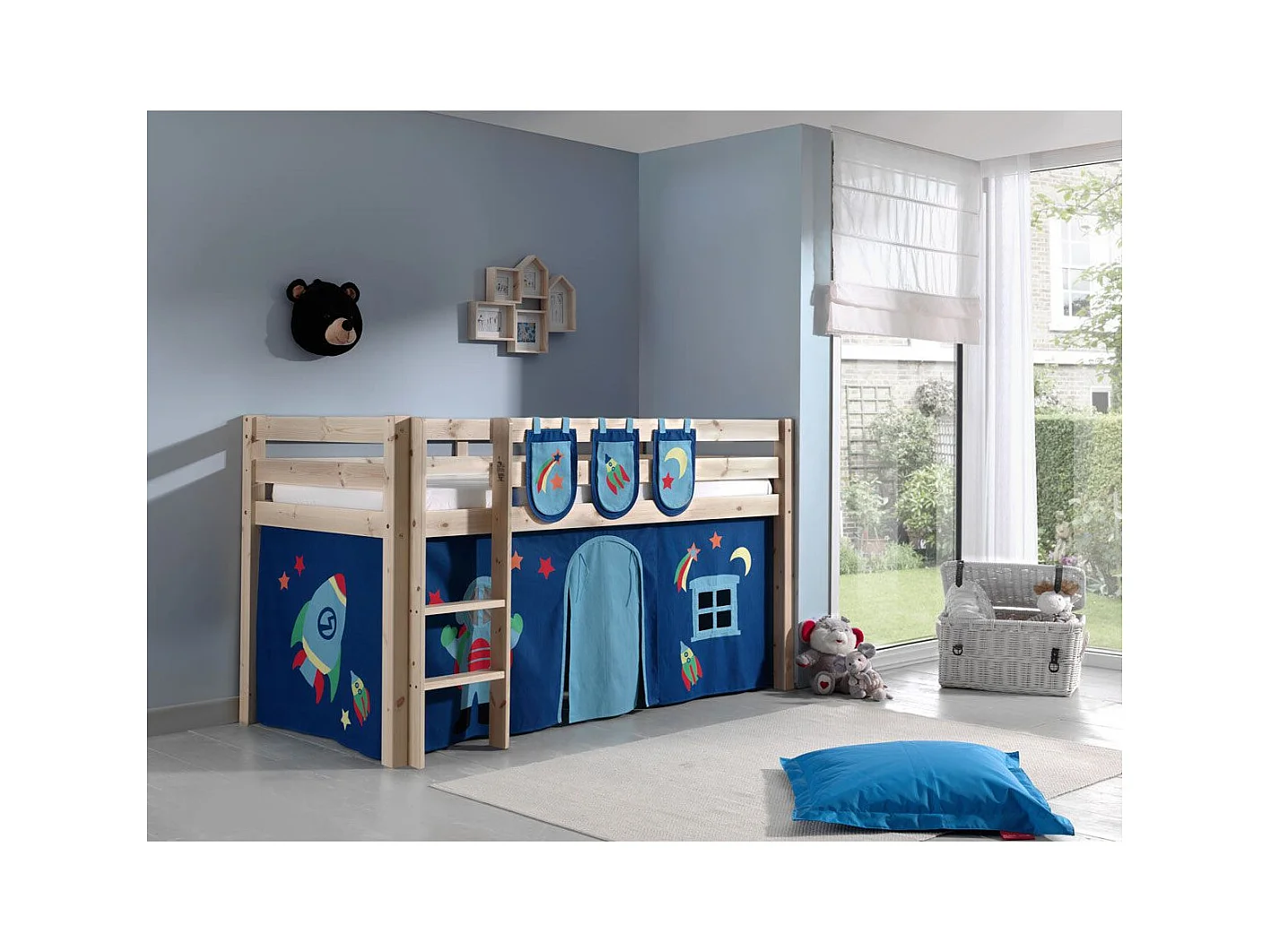 Pack - Lit Enfant, Tente & 3 Pochettes "Pino Astronaute II" Naturel