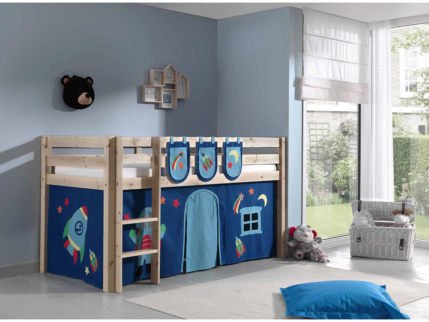 Pack - Lit Enfant, Tente & 3 Pochettes "Pino Astronaute II" Naturel