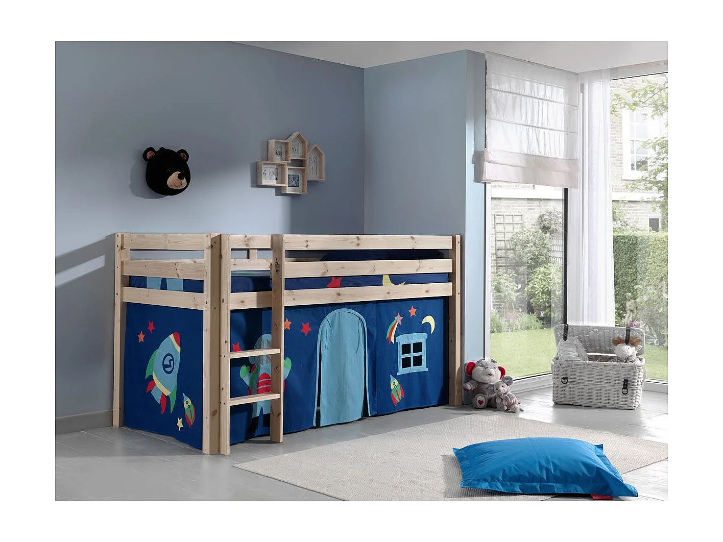 Pack - Lit Enfant, Tente & 3 Pochettes "Pino Astronaute II" Naturel