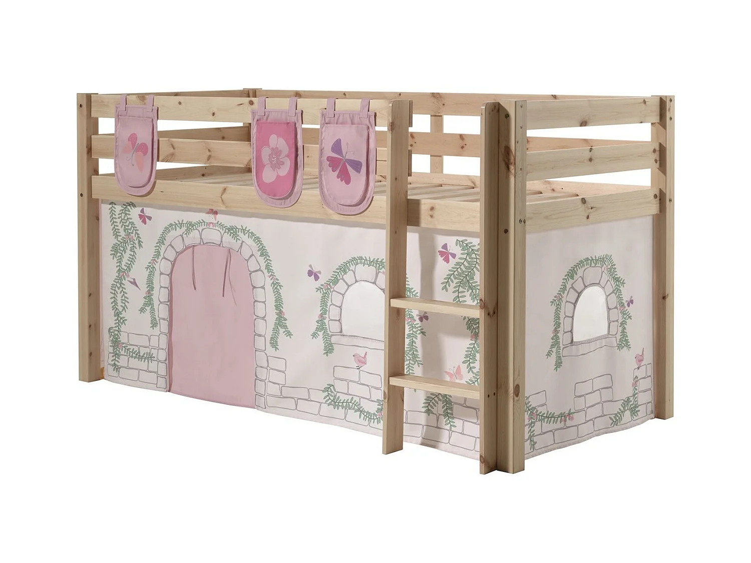 Pack - Lit Enfant, Tente & 3 Pochettes "Pino Birdy" Naturel