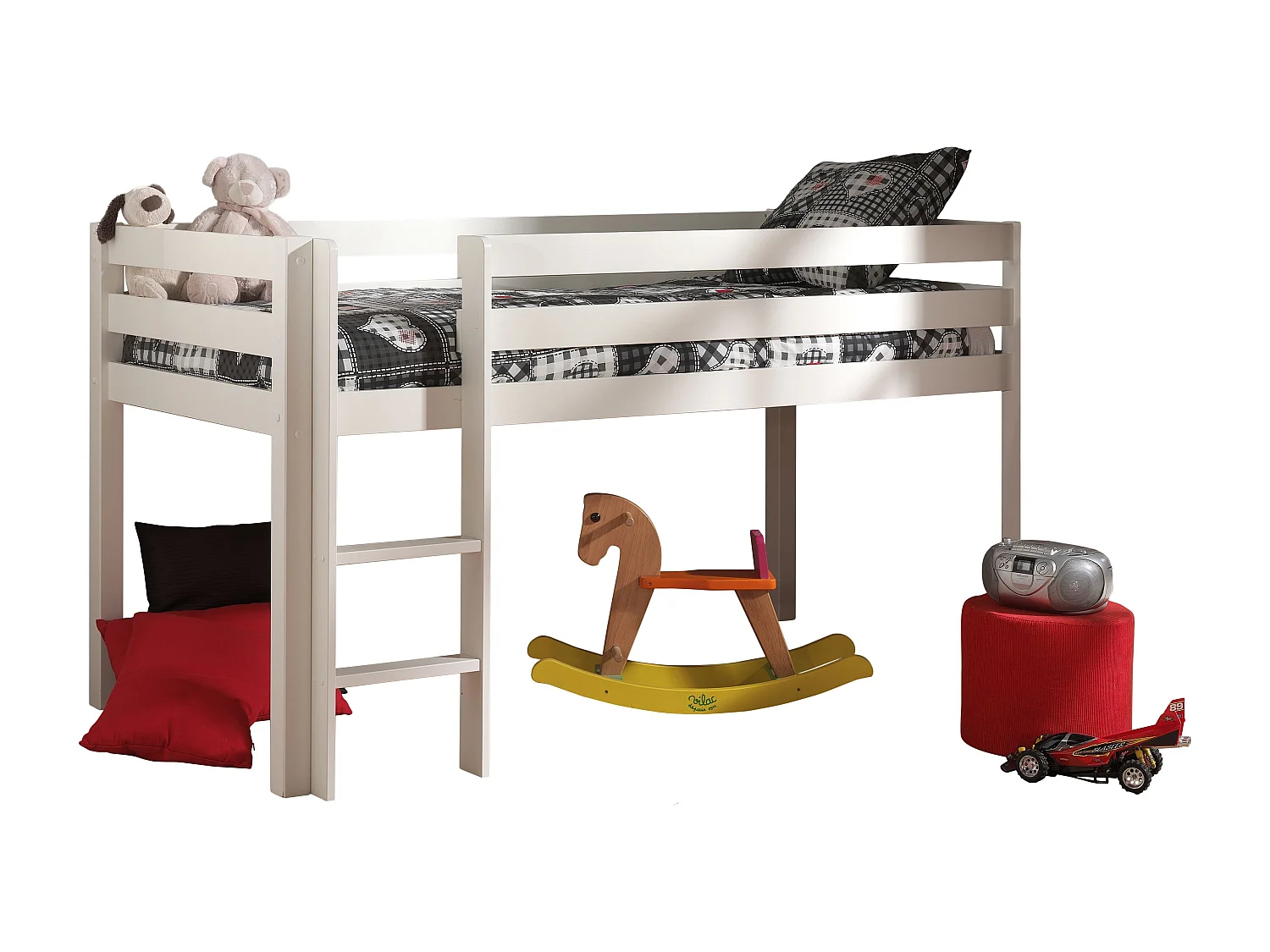 Pack - Lit Enfant, Tente & 3 Pochettes "Pino Spring" Blanc