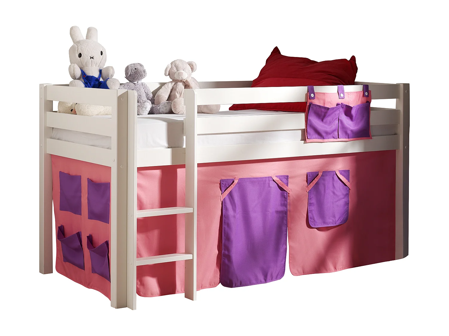 Lit Enfant "Pino Rose" 90x200cm Blanc