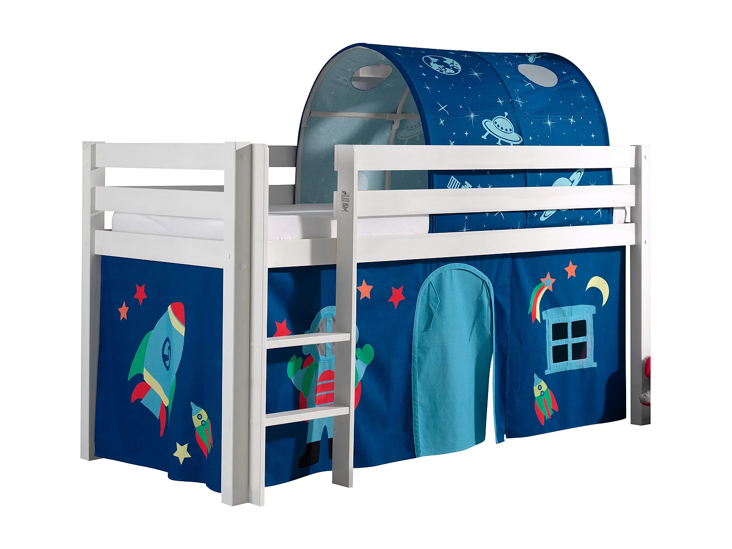 Pack - Lit Enfant, Tente & Tunnel "Pino Astronaute II" Blanc
