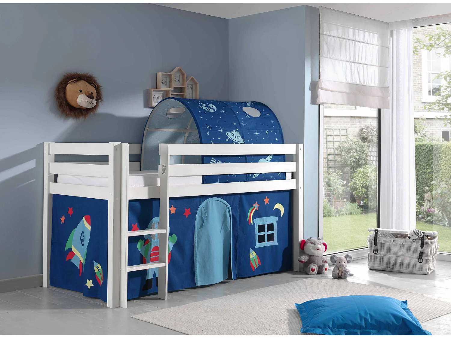 Pack - Lit Enfant, Tente & Tunnel "Pino Astronaute II" Blanc