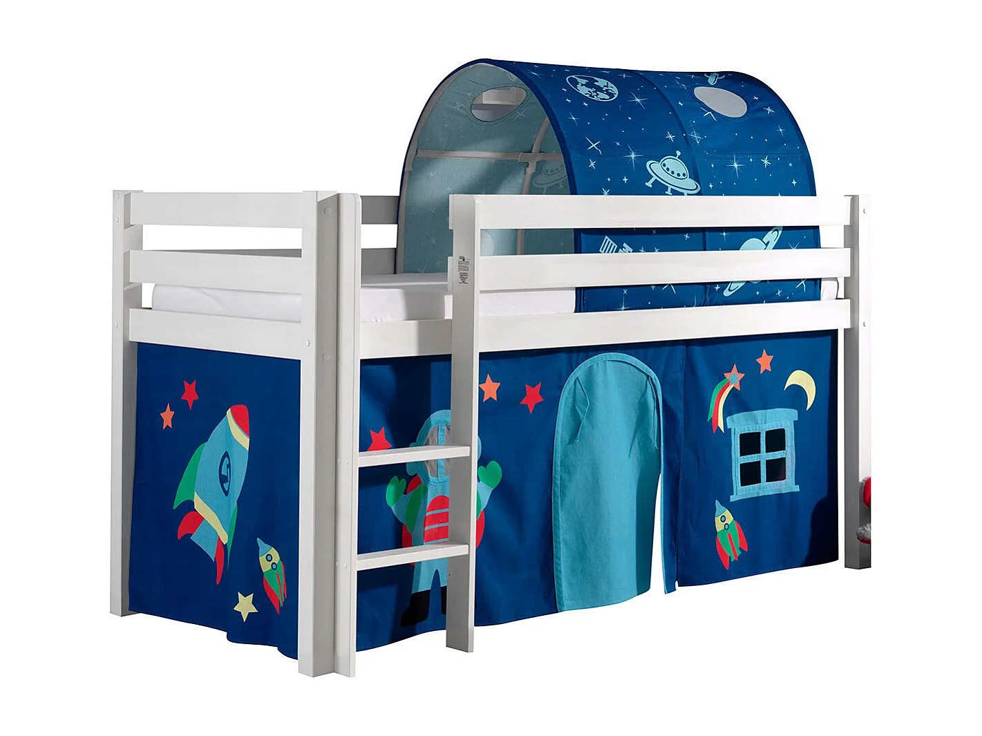 Pack - Lit Enfant, Tente & Tunnel "Pino Astronaute II" Blanc