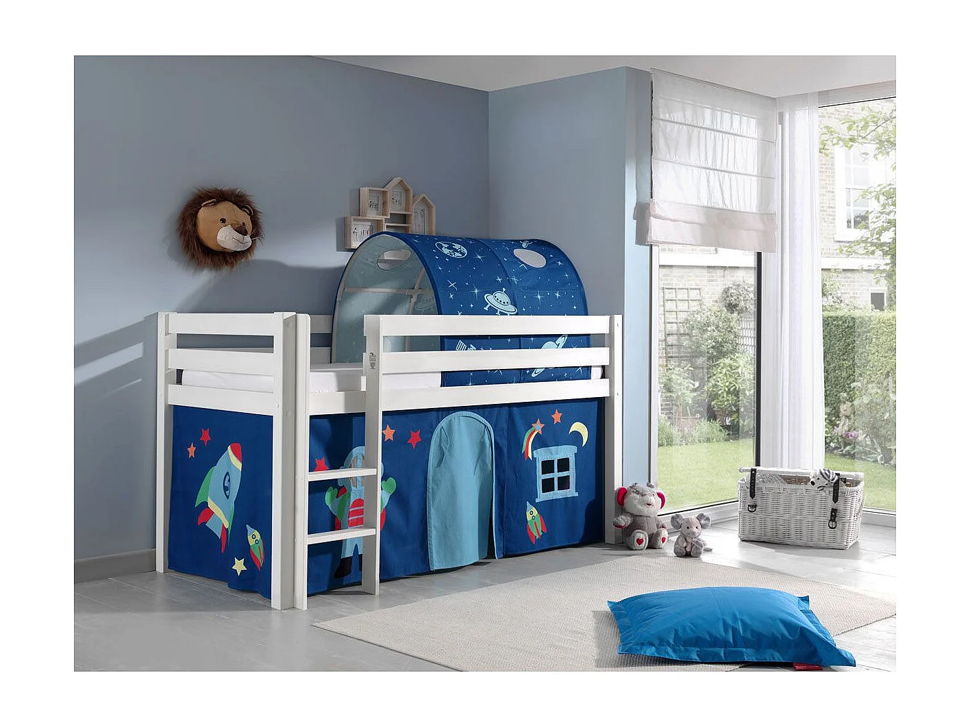 Pack - Lit Enfant, Tente & Tunnel "Pino Astronaute II" Blanc