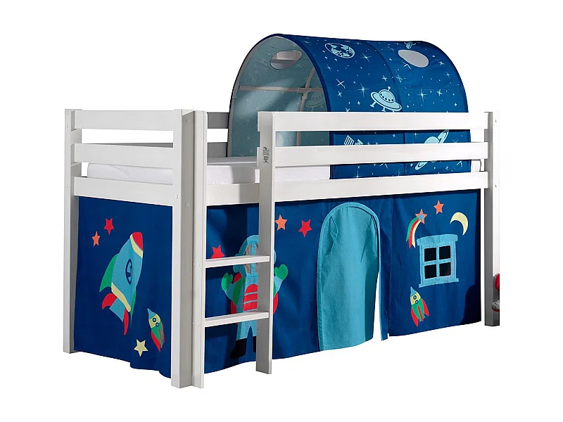 Pack - Lit Enfant, Tente & Tunnel "Pino Astronaute II" Blanc