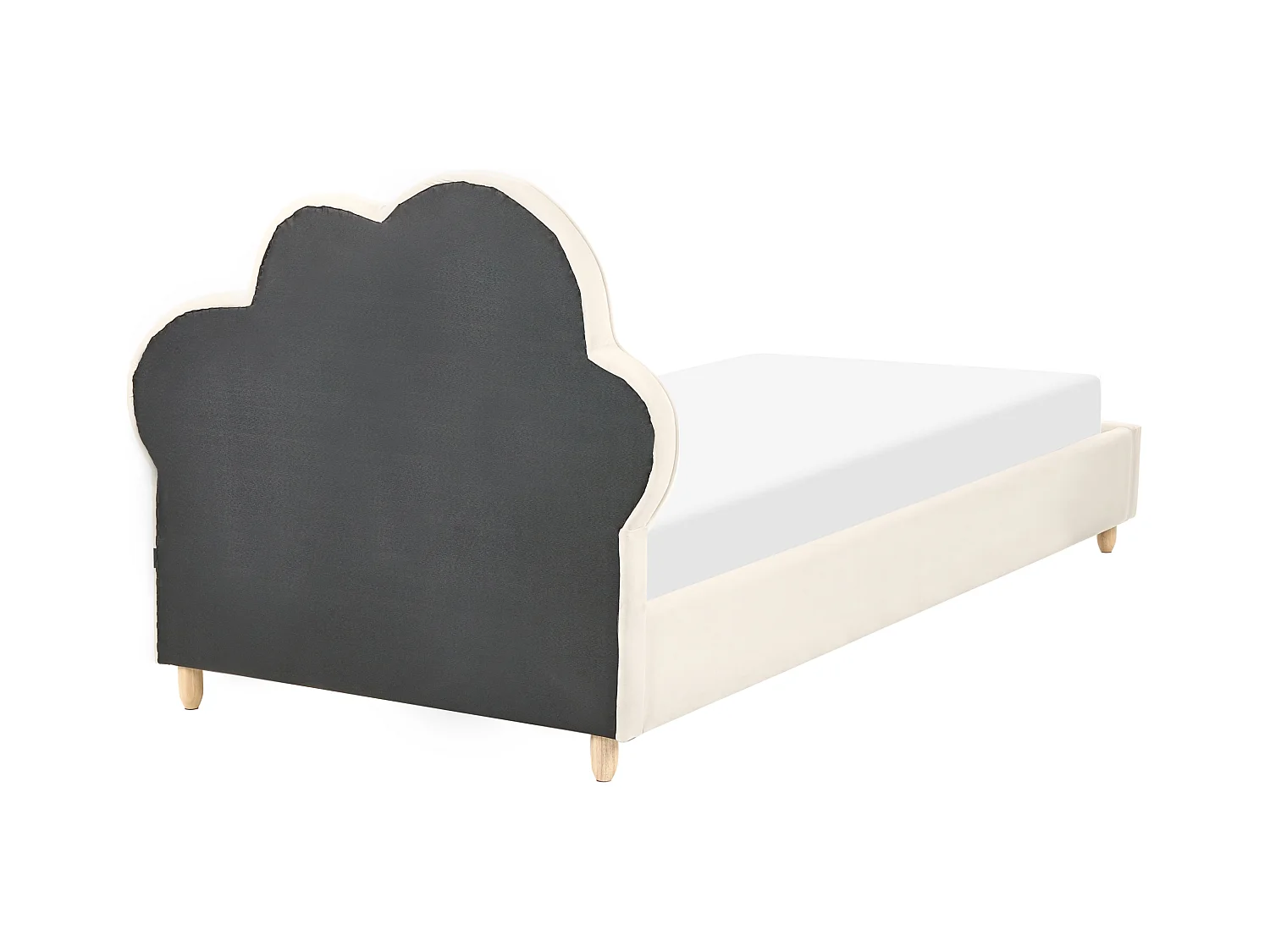 Lit d'enfant Nuage Velours BELLEVUE 90 x 200 cm Beige clair