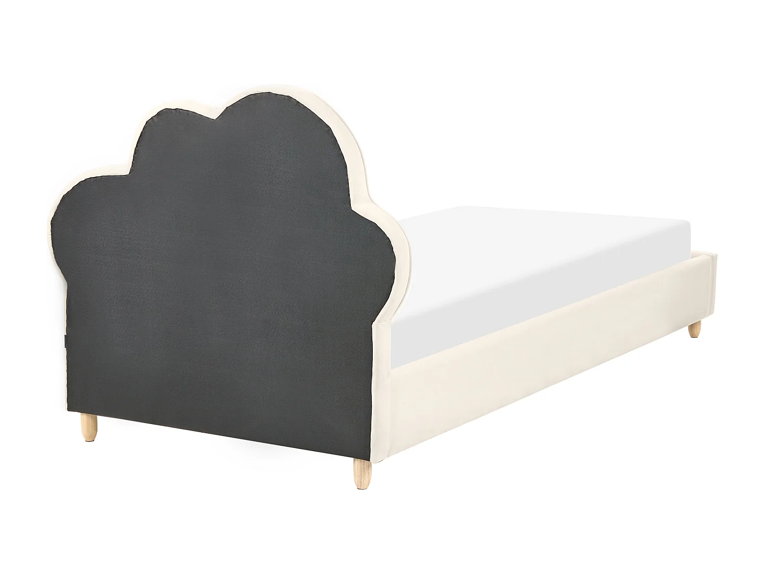 Kinderbett Wolke Samtstoff BELLEVUE 90 x 200 cm Hellbeige