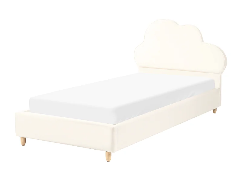 Kinderbett Wolke Samtstoff BELLEVUE 90 x 200 cm Hellbeige