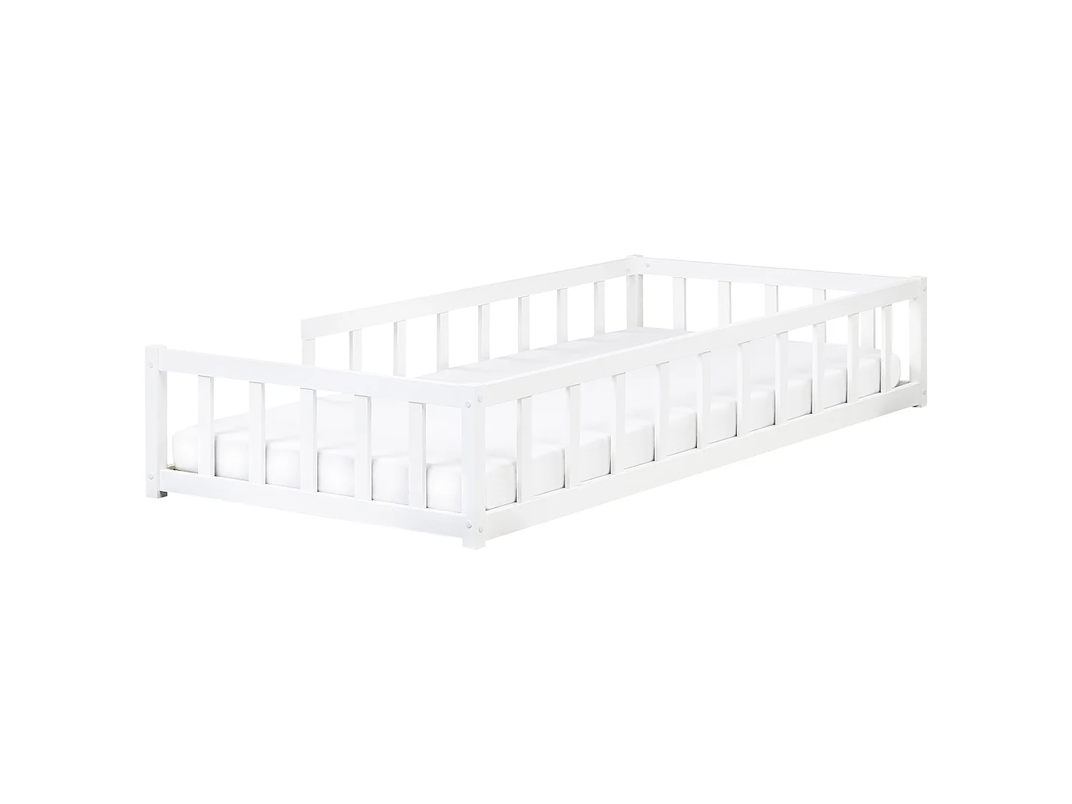 Kids Bed Pine Wood MEYMAC 90 x 200 cm (EU Single) White