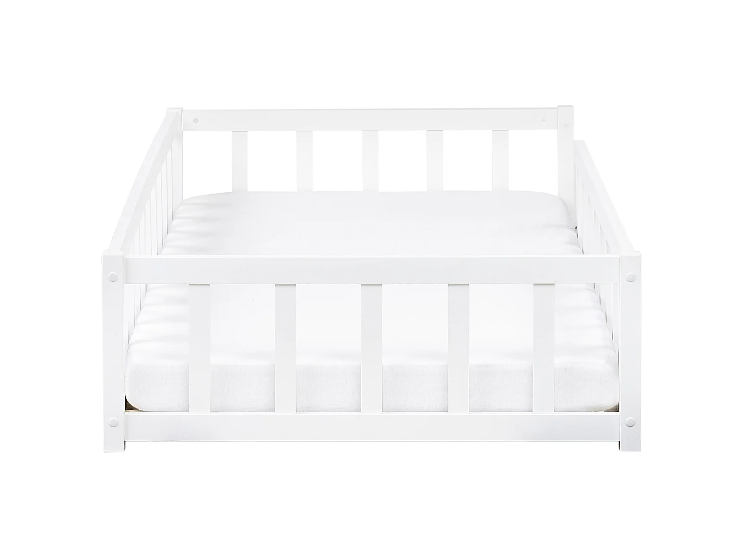 Kids Bed Pine Wood MEYMAC 90 x 200 cm (EU Single) White