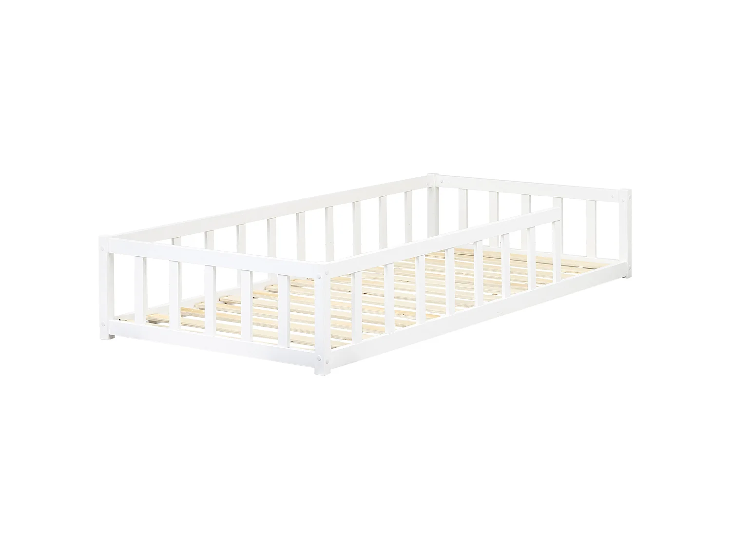 Kids Bed Pine Wood MEYMAC 90 x 200 cm (EU Single) White