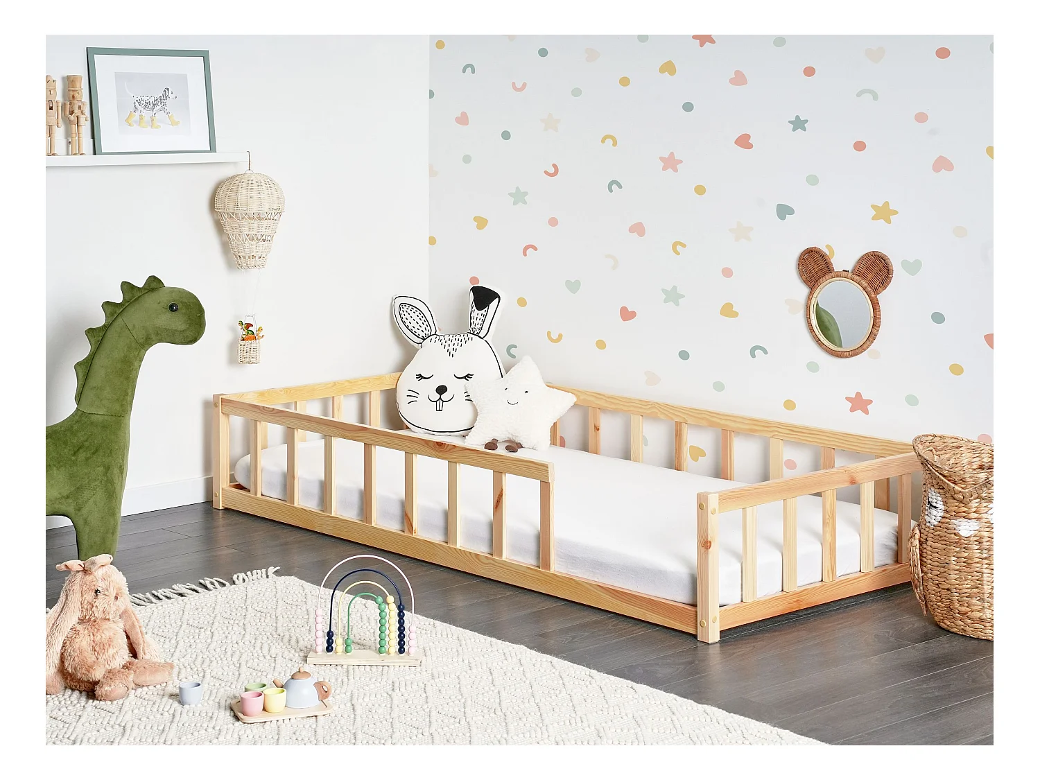 Letto singolo legno chiaro per bambini 90 x 200 cm MEYMAC