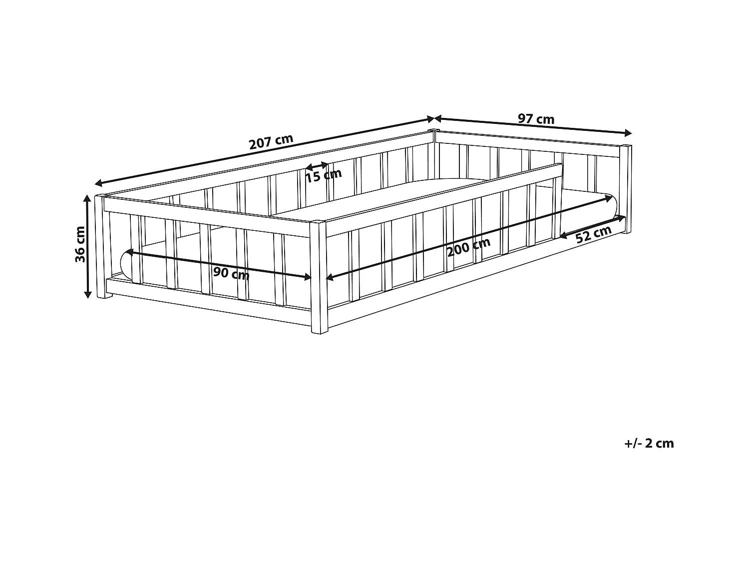 Letto singolo legno chiaro per bambini 90 x 200 cm MEYMAC