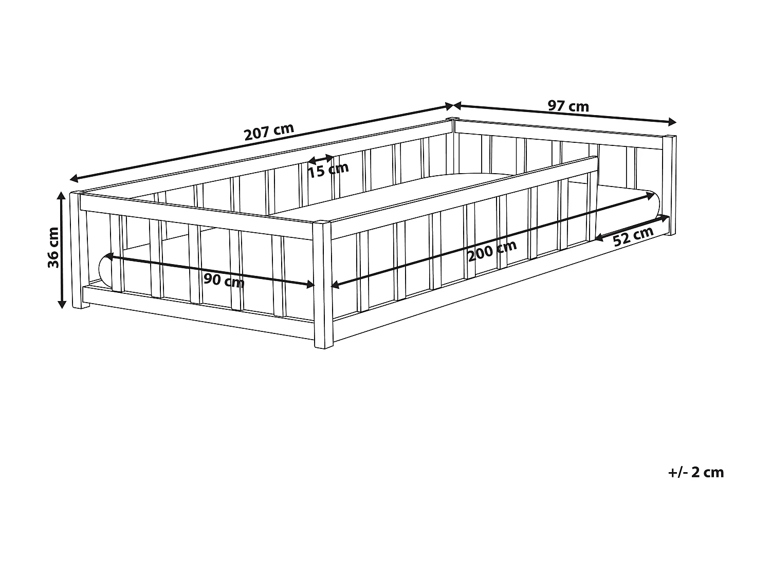Lit d'enfant Bois de pin MEYMAC 90 x 200 cm Marron clair