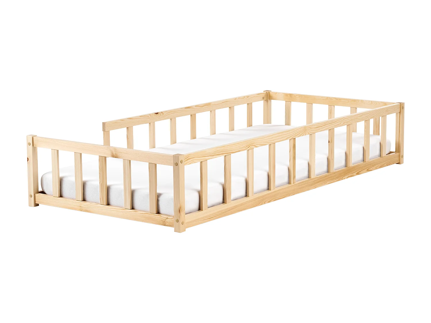 Kinderbett Kiefernholz heller Holzfarbton 90 x 200 cm MEYMAC