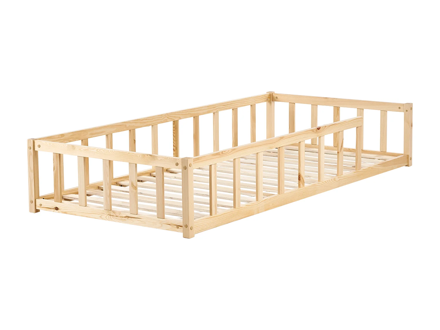 Kinderbett Kiefernholz heller Holzfarbton 90 x 200 cm MEYMAC