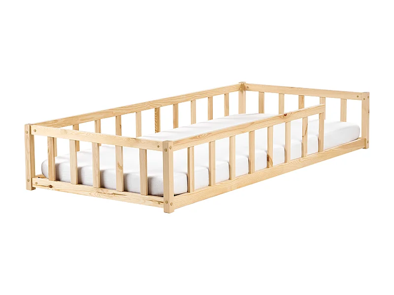 Lit d'enfant Bois de pin MEYMAC 90 x 200 cm Marron clair