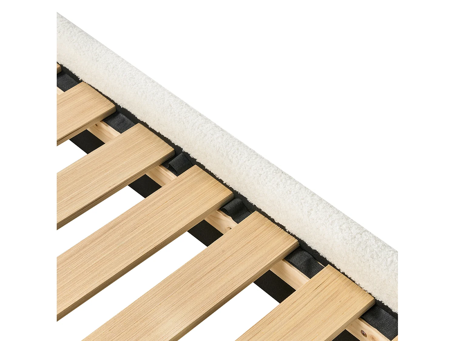 Lit d'enfant Nuage Bouclé BELLEVUE 90 x 200 cm Blanc cassé