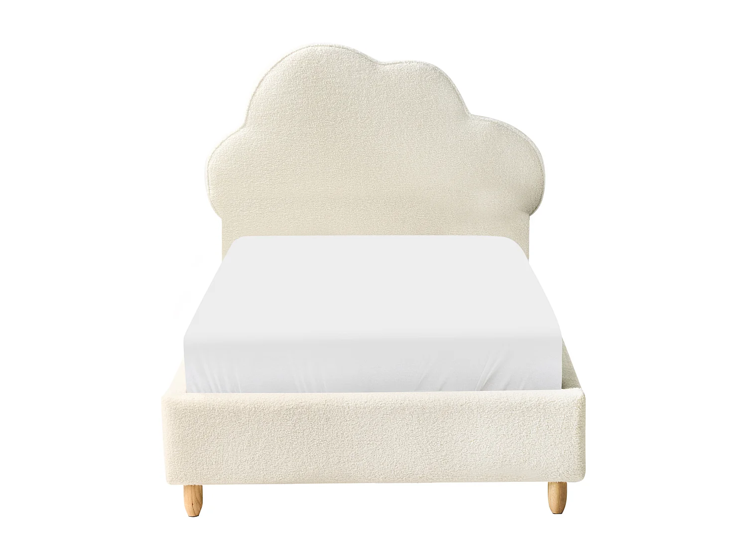 Cama infantil Nuvem Bouclé BELLEVUE 90 x 200 cm Branco creme
