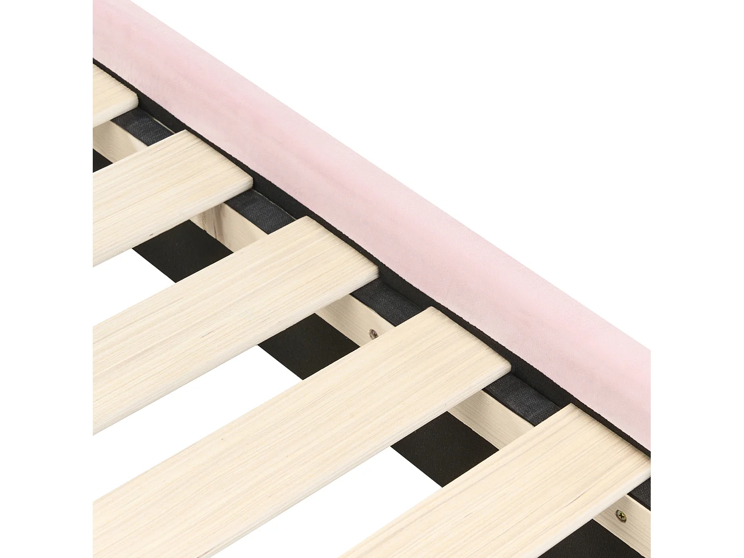 Kinderbed Regenboog Fluweel LANDEILLAU 90 x 200 cm Roze