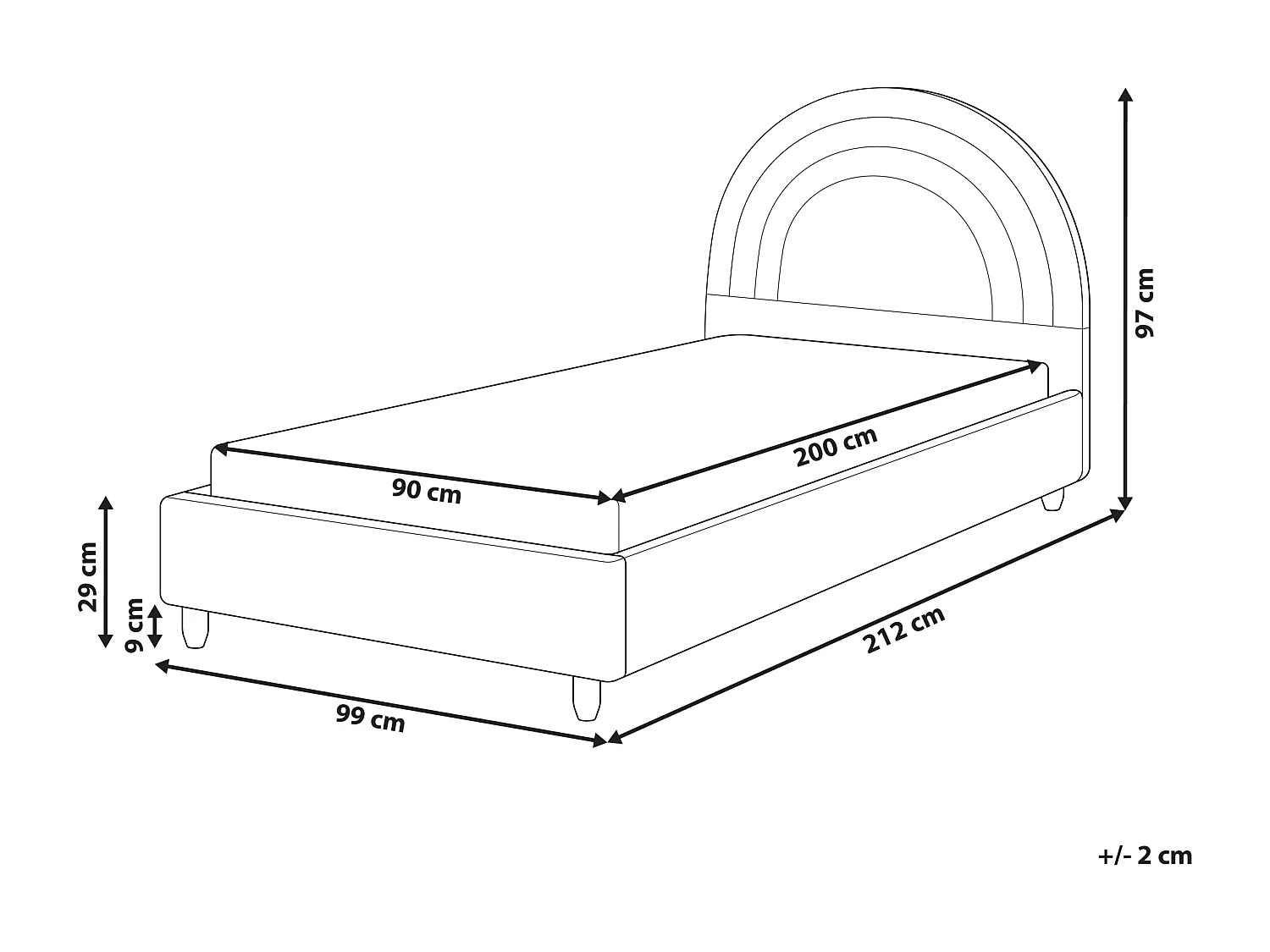Lit d'enfant Arc-en-ciel Velours LANDEILLAU 90 x 200 cm Rose