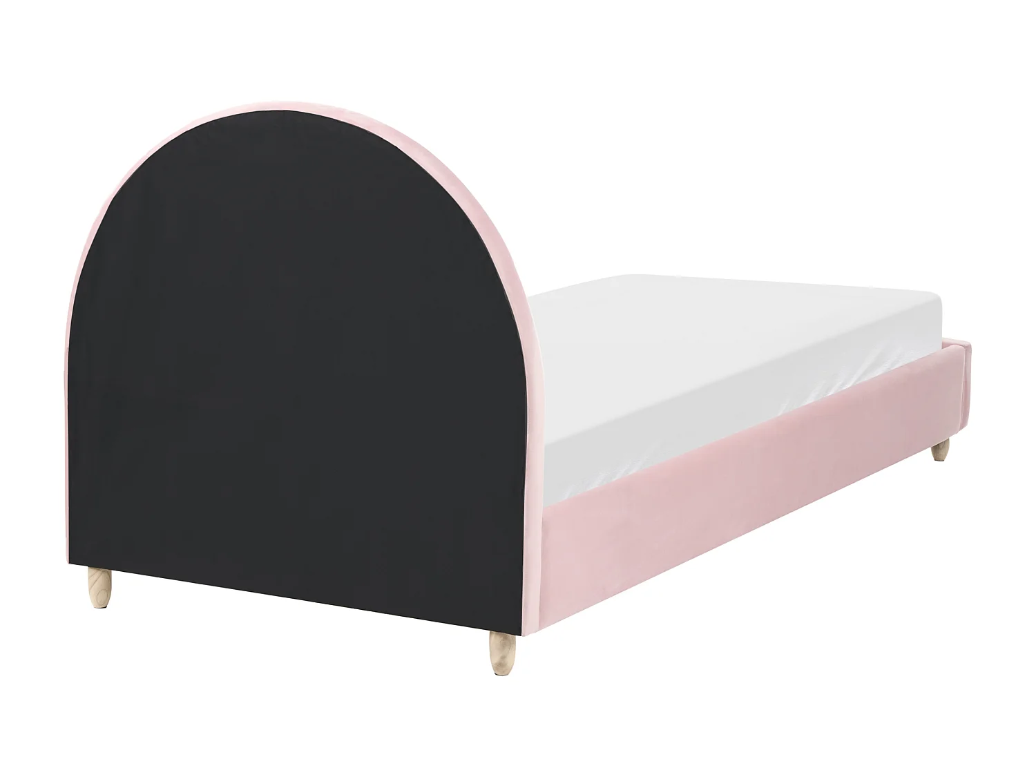 Lit d'enfant Arc-en-ciel Velours LANDEILLAU 90 x 200 cm Rose